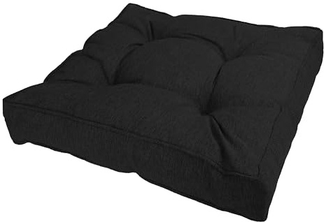 POKAR Loungekissen Sitzkissen Sitzauflagen Stuhl Stuhlkissen für Stuhl Rattanmöbel Gartenmöbel Kissen Outdoor Sitzpolster Lounge Polster 70x70x10 cm, Schwarz