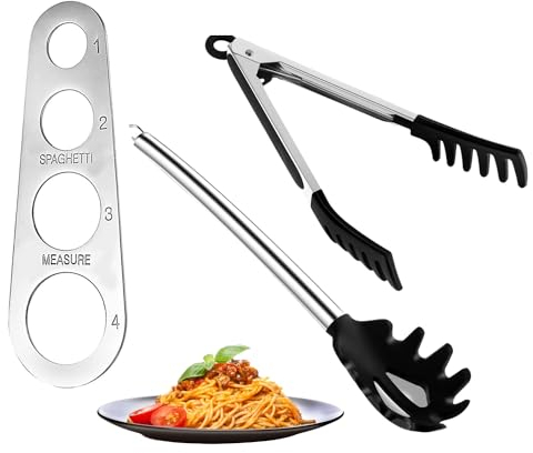 Ragnify Spaghetti-Messgerät aus Edelstahl mit 4 Portionen (Nudelzange mit Spaghetti-Messgerät)