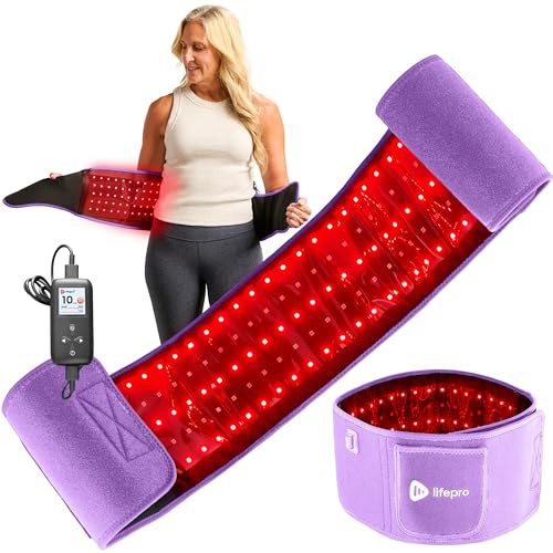 Lifepro Red Light Therapy Belt – Infrared Red Light Therapy for Body, Back and Shoulder - 660nm & 850nm Near Infrared Heating Pad – Adjustable & Portable for Wellness & Relaxation