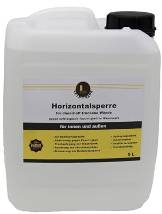 Leintrade Trockene Wand (5L) dauerhafte Horizontalsperre für innen und außen Verkieselung Kellerabdichtung Bohrlochinjektion 5L Inhalt