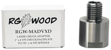 RGWOOD Lathe Chuck Faceplate Adapter from 7/8 x 14 tpi Lathe (Beaver Rockwell etc) to 1 x 8tpi Faceplate or Chuck