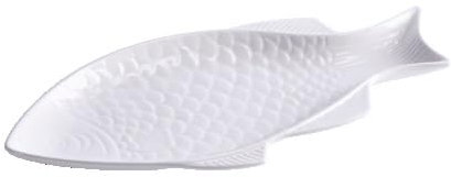 AD TREND 1 Pezzo Piatto da Cucina in Ceramica Forma Pesce 33,5 x 15,5 cm