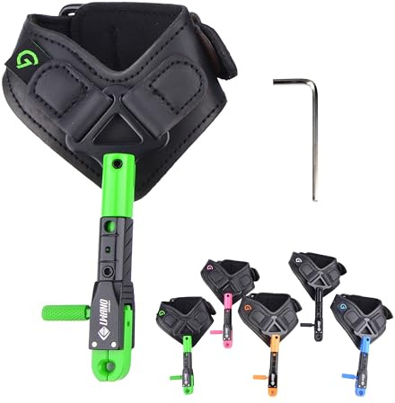 limaity Bogenschießen Release Aids Spannhilfen Compound Bogen Caliper Release Aids Einstellbare Leder Handgelenk Gurt 360 Drehen Handgelenk Trigge für Bogenschießen Jagd Schießen (Grün)