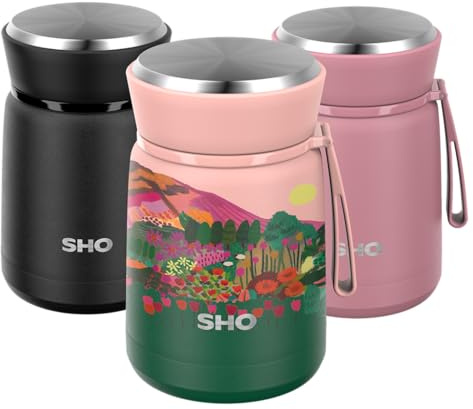 SHO Food Flask Insulated Stainless Steel (Rainbow Mountain, 530ml)