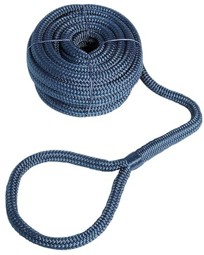 F26 Boot Festmacherleine mit Auge für Yacht, 10 mm x 6 m, Navyblau | Mooring Leine und Tauwerk für Segelboot, Motorboot, Schiff und Marine