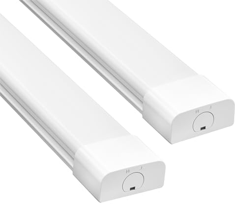 Amdelne 36W Neon LED 120CM (2 pc), 4000lm Connectable Tube LED, Blanc Naturel(4000K) Reglette LED IP65 Imperméable Luminaire Plafonnier pour Garage Ateliers Sous-sol Salle de bain Bureau Parking