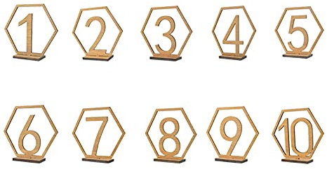 BEIJIALY Rustikale Hochzeits-Tischnummern aus Holz, Dekorationen, Hochzeits-Tischnummern aus Holz mit Ständern, Hochzeitsschilder, Tischkarten, Rustikale Hochzeits-Tafelaufsätze für Tische,(1-20)