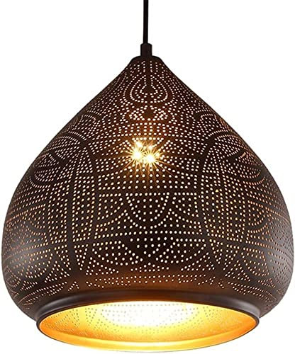 Lámpara de araña moderna, lámpara colgante turca marroquí, lámpara colgante industrial vintage, lámpara de techo árabe porosa, iluminación colgante para cocina, isla, restaurante, pasillo, vestíbulo