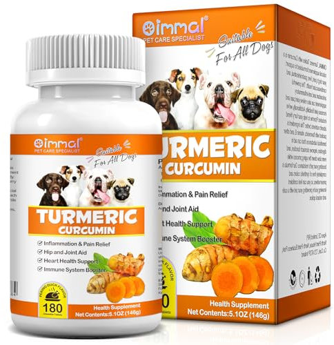 Turmeric For Dogs,180p Turmeric Chewable Tablets,Curcumin Antioxidant Hip And Joint Aid Supplement With Turmeric Root,Inflammation & Pain Relief,Heart Health Support And Immune System Booster