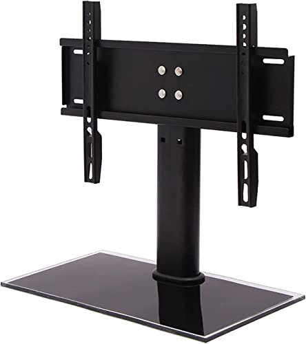 Soporte TV, Soporte TV sobremesa, Soporte TV Altura Ajustable con Base Vidrio Templado, Base TV sobremesa televisores LCD LED 26 a 32 Pulgadas, monitores y PC Soporte TV