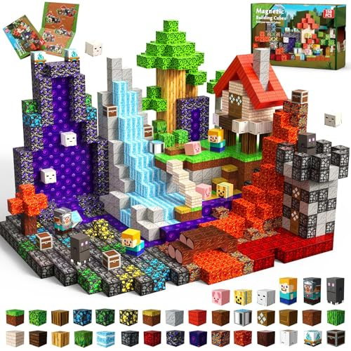 Magnetic Blocks - 150PCS Magnetic Building Blocks Toys Forest Portal Magnetic Cubes - Magnetic Toys for Montessori Toddler Birthday Gifts -STEM Construction Toys for Kids Ages 3+ for Boy & Girl