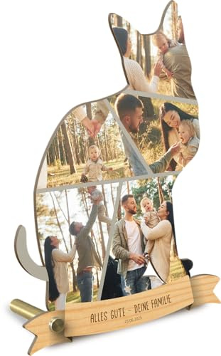 Generisch Katzen Geschenk personalisiert - Foto Geschenk Holzbild - Steck, Katze, Katzenmama, Katzenhalterin, Katzenhalter, Katzenpapa