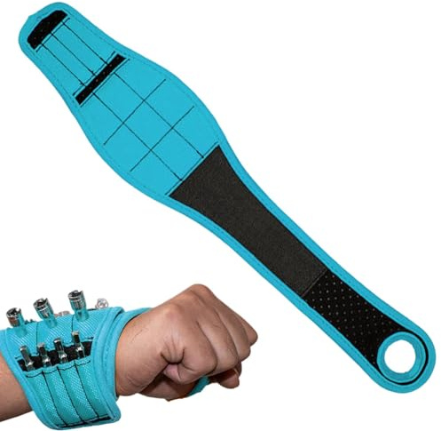 Soporte para herramientas de muñeca, pulsera magnética, cinturón de | herramientas magnético con 9 imanes, ideal para mecánicos, bricolaje, constructores, electricistas, hombres