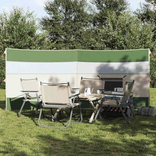 Homgoday Camping-Windschutz Sichtschutz Strand, Windschutz Sichtschutz für Strand, Camping und Garten Grün 340x130 cm Wasserdicht