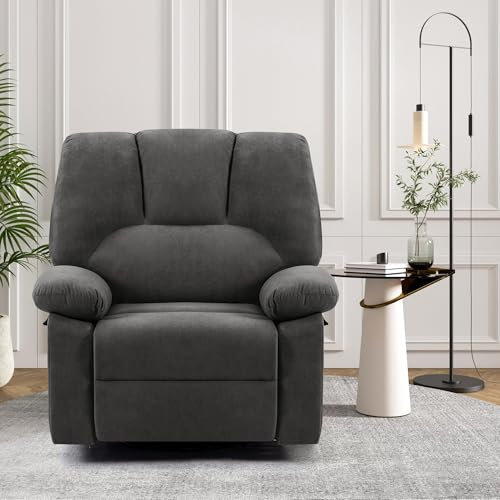 HOMYEDAMIC Relaxsessel mit Liegefunktion, TV-Sessel mit Seitengriff, 150 kg Belastbar, Dunkelgrau