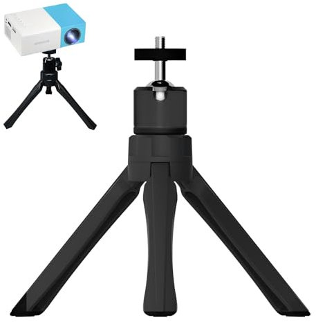 Mini treppiede per videoproiettore, supporto per videoproiettore su piede, mini treppiede per macchina fotografica portatile, sfera regolabile a 360° con vite 1/4, adatto per fotocamere, mini