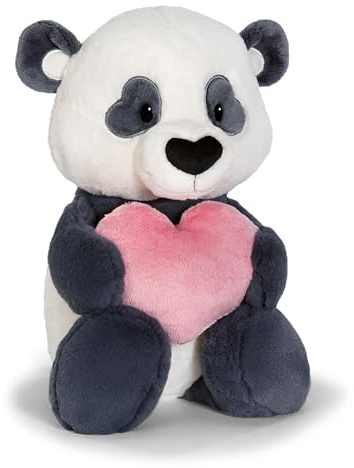NICI Kuscheltier Love Panda mit Herz 25cm - schwarz - Weiches Plüschtier – niedliches Stofftier zum Kuscheln & Spielen – tolle Geschenkidee für Kinder & Erwachsene – 62609