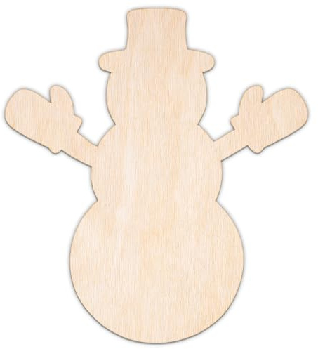Creative Deco Personalisierte Holzscheiben Anhänger Schneemann | 5-100 cm | Sperrholz oder MDF | Wetter Wand Deko Holz | Lasergeschnittene Sperrholzausschnitte für Decoupage, zum Bemalen, Basteln