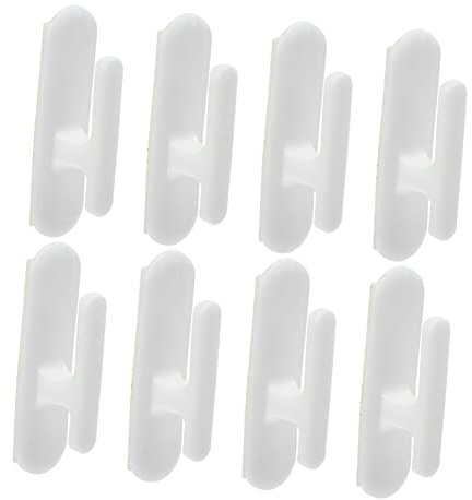 CLISPEED Blind Rope Cleat Hooks Curtain Rope Cleats Wall-Mount Self-Adhesive White Plastic Window Cord Organizer Set 8 Pieces and Blind Management