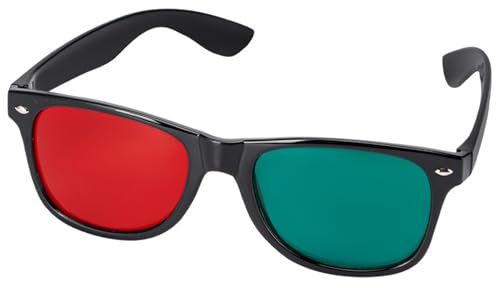 CNAFGBGG 3D Glasses, Black Frame Red Green 3D Viewing Glasses for Dimensional Anaglyph TV Movie DVD Game and Amblyopia Training Eyeglasses..