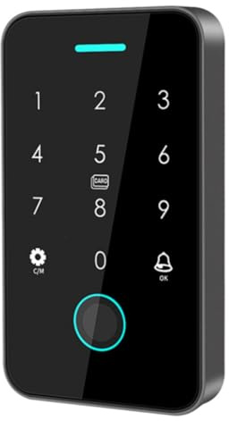 Asyduey Fingerabdruck-Zugangskontroll-Tastatur Biometrischer Türöffner Dual RFID NFC-Kartenleser Fingerabdruck Passwort Dualfrequenz-Kartenleser Anwendbar auf 125kHz + 13,56MHz IP67 Wasserdicht