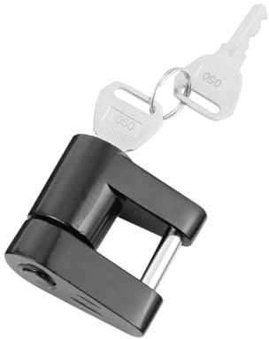 MAGICLULU Serratura Antifurto per Rimorchio in Lega di Zinco Nero con Chiusura Vite Blocca Gancio Traino per Sicurezza Veicoli e Barche con Chiavi