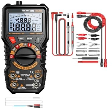 Multimetri Digitali Professionali For Auto AC/DC Corrente/Tensione Amperometro Voltmetro Condensatore SZ12 Vero RMS 20000 Conteggi Strumento Di Prova(SZ12 Pro 2)