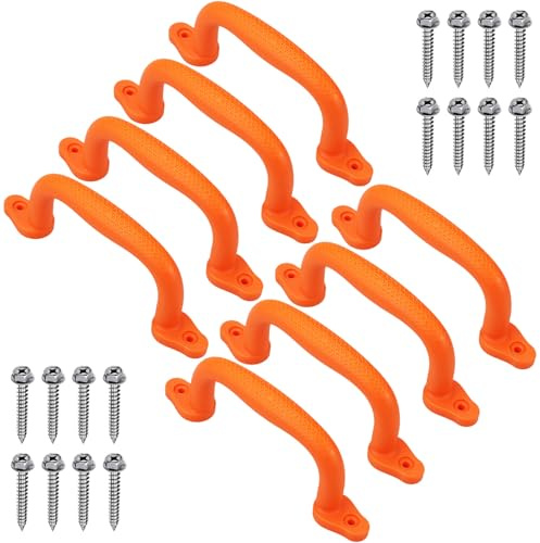 Dolibest 8 maniglie da arrampicata, 18 cm, per bambini, per interni ed esterni, per parco giochi, scimmia, letto a soppalco, camera dei bambini, casa sull'albero, maniglie da parete e soffitto, colore