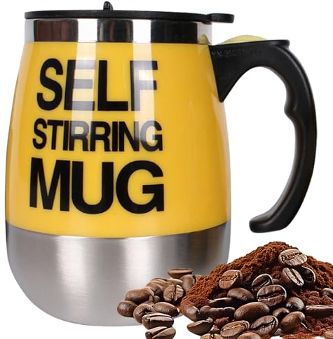 Generico con miscelazione automatica elettrica, 400 ml, magnetica, con coperchio, manico ergonomico, frullatore per caffè intelligente ricaricabile, frullatore per bevande a, bicchiere per bevand