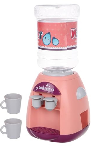 OFFSCH Mini Dispensador de Agua, Juguete de Cocina Rosa con Doble Salida, Plástico Seguro, Tamaño Mini, Juego de Simulación Educativa para Desarrollo Motriz y Coordinación Manual