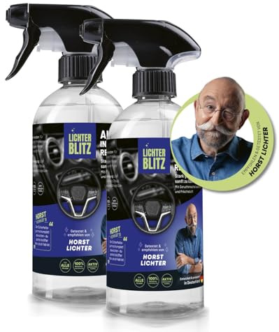 LICHTERBLITZ Nettoyant intérieur de Voiture, 500 ML, Accessoires de Voiture, Entretien du Tableau de Bord pour Textiles, Plastiques et Caoutchouc, Le nettoyant intérieur élimine la poussière, Les
