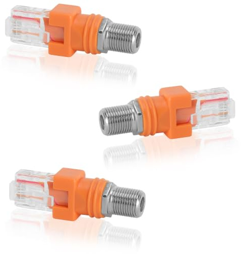 3 st F-uttag till RJ45-kontakt, Coax till Ethernet-adapter för kabeltestare