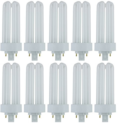 Sunlite PLT26/E/SP Compact Fluorescent Plug-in PLT 4-Pin Triple Tube, 26 Watts, 4-Pin GX24q3 Base, 1800 Lumens, 4100K Cool White, 10 Pack