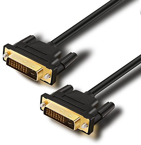 Hoozer DVI, cavo DVI-D 24 + 1 maschio a maschio, cavo video digitale placcato oro con anima in ferrite supporta 2560 x 1600 per gaming, DVD, portatili, HDTV e proiettore 3 m