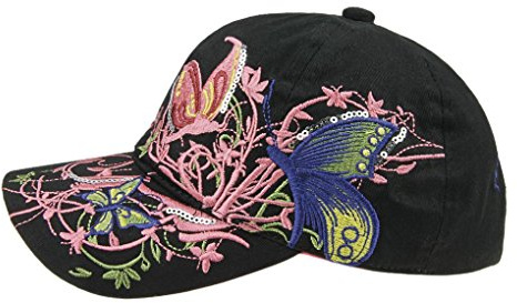 Nouveauté Casquette de Baseball Femme Chapeau de Soleil Avec Fleur Broderie Visière Longue Pare-Soleil Anti-UV Cap Hip-Hop Taille Réglable Casquette de Sport/ Golf/ Cyclisme Printemps Été
