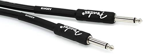 Fender Professional Series Instrument Cable, 5ft,1.5m, Engineered to Avoid Twisting, Black (Angled Jack)