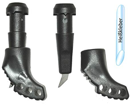 SBC-Sport 10 mm HARTMETALL ROLLERSPITZEN WIDIA (1 Paar) inkl. Heißkleber Nordic Blading ROLLSKI Spitze + Gummi Pads