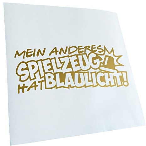 Kiwistar - Autocollant - Mein Toys hat à lumière bleue - or - G24 - Pour voitures, vélos, véhicules, motos, cyclomoteurs, tuning, vitres arrière