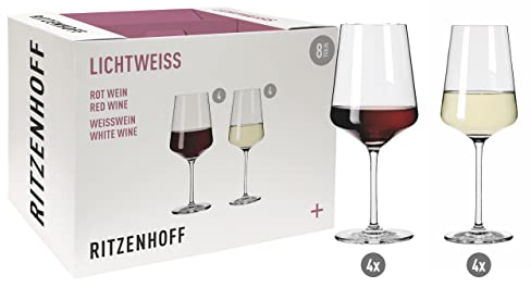 Ritzenhoff 6111003 Juego de copas de vino blanco y tinto 500 ml Lichtweiss Julie No. 3-12 piezas - Made in Germany