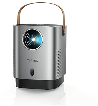Mini Projecteur Portable【Focus Électrique】20000 Lumens Projecteur Vidéo WiFi6 Bluetooth, TOPTRO 1080P FHD Supporté Vidéoprojecteur 4k Portable Home Cinéma Entièrement Scellé, 4P&4D Correction,50% Zoom