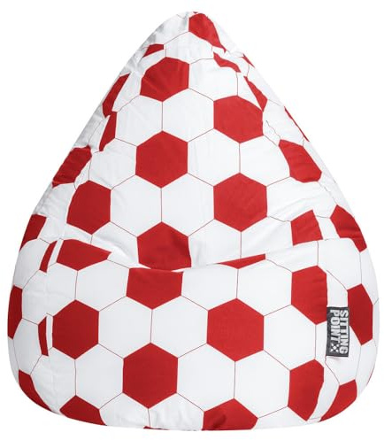 Sitting Point Sitzsack Fußball FANKURVE XL in rot-weiß, ca. 220L
