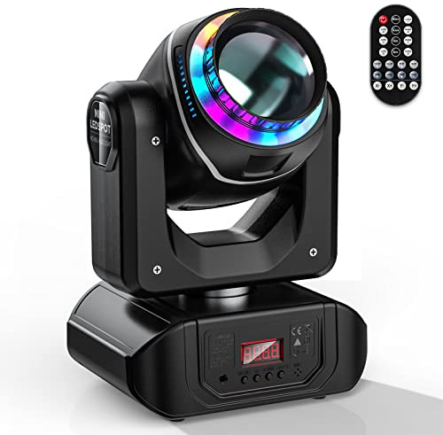UKing 100W Lyre LED avec Télécommandes DMX512 Jeux de Lumiere pour Soiree 10 Motifs 8 Couleurs 18 Prismen Lumière pour Mariages fêtes Disco Bar Luminaires（Nouvelle version）