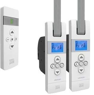 WIR elektronik, eWickler 2 Fenster Funk-Set, eW840-F, 2x elektrischer Gurtwickler + 1x Fernbedienung FB-9, für 17-23 mm Gurtband, Unterputz, bis 50 kg, inkl. Netzstecker (2 Fenster)