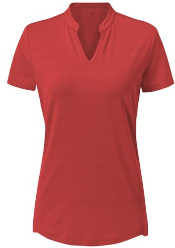 donhobo Damen T-Shirt V-Ausschnitt Sommer UV Schutz Sportshirt | Leicht, Atmungsaktiv, Schnelltrocknend, Kurzarm Funktionsshirt für Laufen Fitness Yoga Gym Training