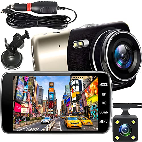 Retoo Dash Cam per auto Telecamera anteriore posteriore per auto con visione notturna a infrarossi 360 Mini Dash Cam Scheda SD 1080P Monitor di parcheggio G-Sensor Monitor di parcheggio G-Sensora
