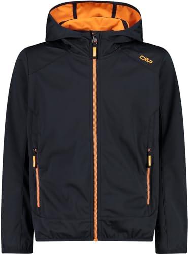 CMP Giacca In Light Softshell Da Bambini, Antracite-Flame, 176 Unisex - Bambini e ragazzi