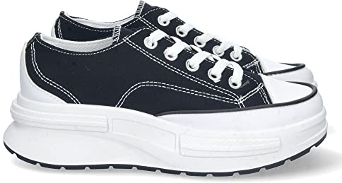 Zapatilla Plana para Mujer, Comoda, Estilo Bamba, Material de Lona, de Plataforma, y Cierre de Cordones