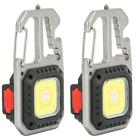 Uadme Mini Lampe COB, 2 PCS Porte Clé Lampe Torche Étanche, Lampes d'Inspection Rechargeable 1000 Lumens, pour Camping, Réparation, Urgence