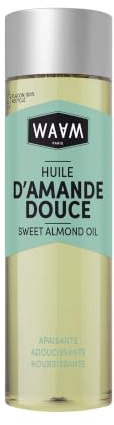 WAAM – Huile végétale d’Amande Douce – 100% pure et naturelle – Première pression à froid – Huile nourrissante et apaisante –75ml