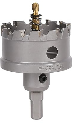Vearter TCT Hole Saw, 57mm Carbide Bit with Pilot Drill, Cutter for Hard Metal, Stainless Steel, Mild Steel, Aluminium Alloy, Copper, Iron, Plastic and Fiberglass